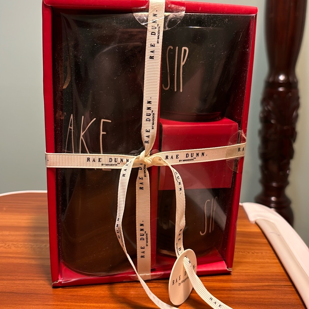 NWT Rae Dunn SAKE SIP SIP set of 3 ~ black